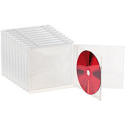 PEARL Doppel CD Jewel Boxen im 10er-Set, klares Tray PEARL