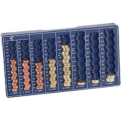 PEARL Euro-M&uuml;nzbrett f&uuml;r alle Euro- und Cent-M&uuml;nzen PEARL M&uuml;nzsortierer-Z&auml;hlbretter