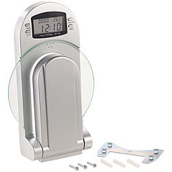 Rosenstein & Söhne Digitale Küchenwaage zur Wandmontage, klappbar, Timer, 3 kg Tragkraft Rosenstein & Söhne Küchenwaagen zur Wandmontage