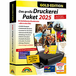 Markt + Technik Das große Druckereipaket 2025 - Gold Edition Markt + Technik Druckvorlagen & -Softwares (PC-Softwares)