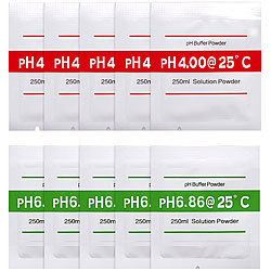 AGT 10er-Set Kalibrierlösungen für pH-Wert-Testgeräte, pH 4.00 und pH 6.86 AGT