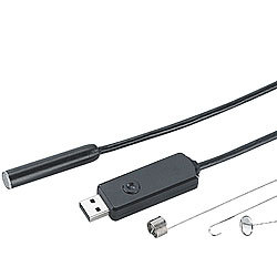 Somikon Wasserfeste USB-Endoskop-Kamera UEC-6150, verstärktes 15-m-Kabel, LEDs Somikon USB-Endoskopkameras