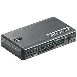 Xystec Smart-, SIM- und Multi-Card-Reader mit 7 Slots, USB 2.0, Plug & Play Xystec Multi-Card-Reader mit SIM- und Smartcard-Reader