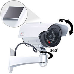 VisorTech Überwachungskamera-Attrappe mit Signal-LED, Solar- und Akkubetrieb VisorTech Kamera-Attrappen