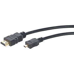 auvisio High-Speed-Adapterkabel Micro-HDMI auf HDMI, für 4K, 3D & Full HD, 3 m auvisio Micro-HDMI-Kabel für 4K