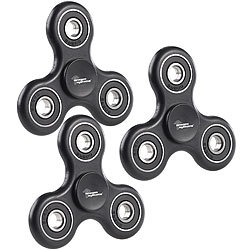 newgen medicals 3-seitiger Hand-Spinner mit ABEC-7-Kugellager, schwarz, 3er-Set newgen medicals Hand-Spinner