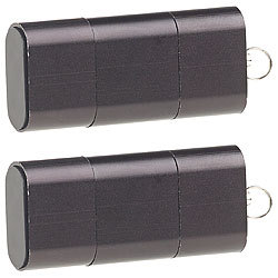 PEARL 2er-Set Mini-Cardreader & USB-Stick für microSD bis 128 GB, USB A & C PEARL