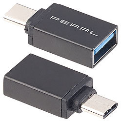 PEARL 2er-Set USB-3.0-Adapter mit Typ-C-Stecker auf Typ-A-Buchse PEARL