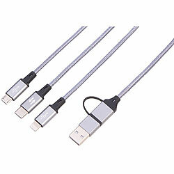 Callstel 6in1-Schnellladekabel USB-A/C zu USB-C/Micro-USB/8-PIN, 120 cm, 60 W Callstel 6in1-Mini-Kabel USB-C & USB-A auf USB-C, Lightning & Micro-USB 