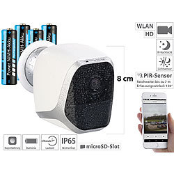 VisorTech IP-HD-Überwachungskamera mit App, IP65, bis 6 Monate Stand-by, 4 Akkus VisorTech Akkubetriebene IP-HD-Überwachungskameras mit Apps