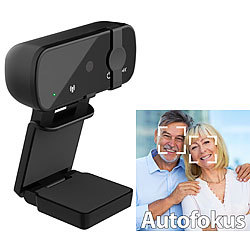 Somikon 4K-USB-Webcam mit Linsenabdeckung, Mikrofon und Autofokus Somikon 4K-Webcams