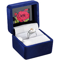 Somikon Samt-Ringschatulle mit digitalem Bilderrahmen im Deckel Somikon Ringschatullen mit Videoplayer