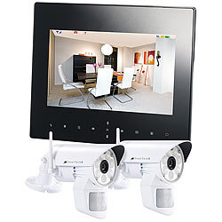 VisorTech Digitales Überwachungssystem DSC-720.mk, 2 LED-HD-Kameras, IP-Funktion VisorTech IP-Funk-Überwachungssysteme