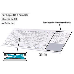 GeneralKeys Tastatur mit Bluetooth, für macOS m. Touchpad, Scissor-Tasten GeneralKeys Tastaturen mit Touchpads und Bluetooth, für macOS & iOS