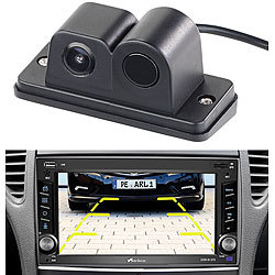 Lescars Farb-Rückfahrkamera und Einparkhilfe, 90°-Bildwinkel, Abstandswarner Lescars Einparkhilfen mit Rückfahr-Kameras