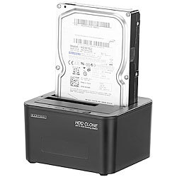 Xystec USB-3.0-Dockingstation für SATA-Festplatten & -SSDs, mit Klon-Funktion Xystec Festplatten-Dockingstationen mit Klon-Funktion