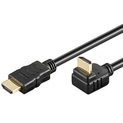auvisio HDMI-Kabel, vergoldeter Stecker, 90° gewinkelt, 2 m auvisio HDMI-Kabel