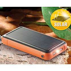 revolt Solar-Powerbank mit 20.000 mAh; Ladestand-Anzeige und 2 USB-Ports revolt USB-Solar-Powerbanks