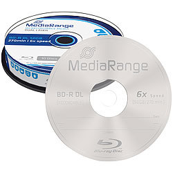 MediaRange Blu-ray Rohling BD-R Dual Layer 50 GB 6x speed, 10er-Spindel MediaRange