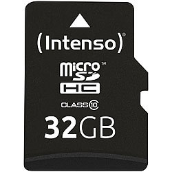 Intenso microSDHC-Speicherkarte 32 GB; Class 10; inkl. SD-Adapter Intenso microSD-Speicherkarten