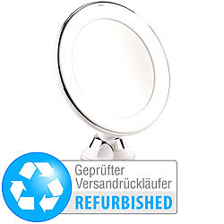 Sichler Beauty Wand-Kosmetikspiegel, 5-fach, Saugnapf & 25 LEDs (Versandrückläufer) Sichler Beauty Saugnapf-Kosmetikspiegel mit LED-Licht