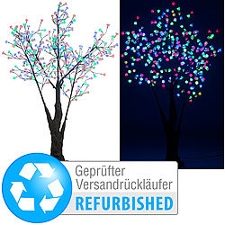 Luminea LED-Deko-Kirschbaum, 336 farbig beleuchtet, Versandrückläufer Luminea