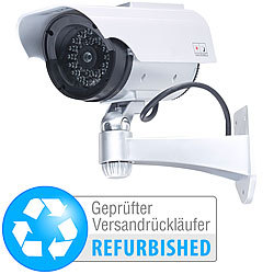 VisorTech Überwachungskamera-Attrappe mit Signal-LED, Versandrückläufer VisorTech Kamera-Attrappen