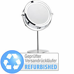 Sichler Beauty Stand-Kosmetikspiegel mit 18 LED, Versandrückläufer Sichler Beauty Kosmetik-Standspiegel mit LED-Beleuchtungen und Batteriebetrieb