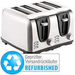 Rosenstein & Söhne Edelstahl-Toaster für 4 Scheiben, 1300 W (Versandrückläufer) Rosenstein & Söhne Toaster