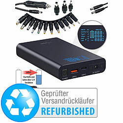 revolt USB-Powerbank mit 18 Ah, DC 3 - 24 V, Starthilfe, Versandrückläufer revolt Laptop-Powerbänke mit Quick Charge 3.0 & USB Typ C