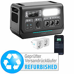 revolt On-Grid-Powerstation & Solar-Konverter, 2.048 Wh, Versandrückläufer revolt 2in1-Hochleistungsakkus & Solar-Konverter mit WLAN & App 