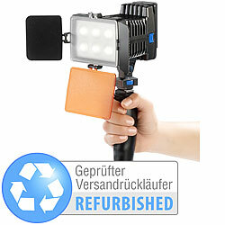 Somikon Profi LED-Videoleuchte, regelbare Lichtintensität, Versandrückläufer Somikon LED-Foto- & Videoleuchten