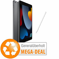 Apple iPad 9. Gen. 64 GB, WiFi+Cellular + Stylus Pen (generalüberholt) grau Apple Apple iPads 