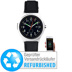 simvalley MOBILE Smartwatch mit Herzfrequenz-Messung, Bluetooth 4.0, Versandrückläufer simvalley MOBILE Smartwatch mit Pulssensor für iOS & Android 