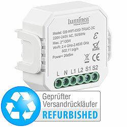Luminea Home Control WLAN-Unterputz-2-Kanal-Lichtschalter & -Dimmer, App, Versandrückläufer Luminea Home Control 
