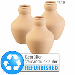 Royal Gardineer 3er-Set Terracotta-Bewässerungskugeln, Versandrückläufer Royal Gardineer Terracotta-Bewässerungskugeln für Gartenbeete