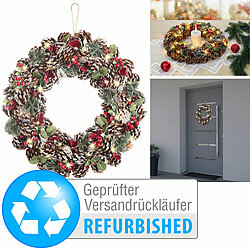 infactory Advents- und Weihnachtskranz mit LED-Beleuchtung, Versandrückläufer infactory LED-Weihnachts-Türkränze