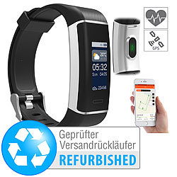 newgen medicals Fitness-GPS-Armband mit XL-Farb-Display (Versandrückläufer) newgen medicals Fitness-Armbänder mit Herzfrequenz-Messung und GPS-Streckenaufzeichnung