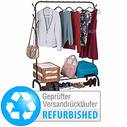 Carlo Milano Freistehende Kleiderstange mit 8 Haken, schwarz, Versandrückläufer Carlo Milano Freistehende Kleiderstangen 