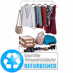 Carlo Milano Freistehende Kleiderstange mit 8 Haken, weiß, Versandrückläufer Carlo Milano Freistehende Kleiderstangen