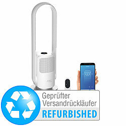 Sichler Haushaltsgeräte Rotorloser 2in1-360°-Ventilator & Luftreiniger, Versandrückläufer Sichler Haushaltsgeräte Rotorlose Ventilatoren mit Ionisator, WLAN, App & Sprachsteuerung