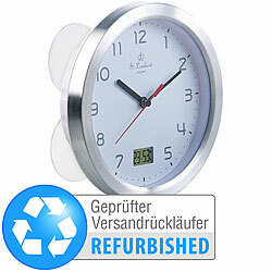 St. Leonhard Badezimmer-Funk-Wanduhr mit Thermo- und Hygrometer, Versandrückläufer St. Leonhard Badezimmer-Funk-Wanduhren mit Thermometer und Hygrometer