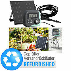 Royal Gardineer Autarkes 51-teiliges Solar-Bewässerungssystem, Versandrückläufer Royal Gardineer Solar-Pflanzen-Bewässerungssysteme mit Bewässerungscomputer & Pumpe 