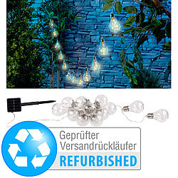 Lunartec Solar-LED-Lichterkette im Glühbirnen-Look, Versandrückläufer Lunartec LED-Solar-Lichterketten (warmweiß)