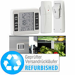 Rosenstein & Söhne Digitales Funk-Kühl- & Gefrierschrank-Thermometer, Versandrückläufer Rosenstein & Söhne Funk-Kühl- & Gefrierschrank-Thermometer mit Raumtemperatur-Anzeige