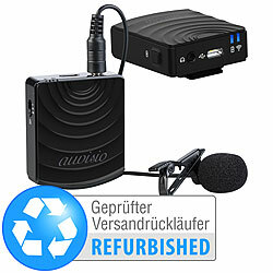auvisio Digital Funkmikrofon & -Empfänger-Set, Klin.2, 4GHz, Versandrückläufer auvisio 2,4-GHz-Funkmikrofon-Sets mit Empfänger für 3,5-mm-Klinkenanschluss
