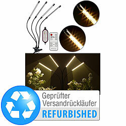Lunartec 4-flammige Vollspektrum-LED-Pflanzenlampe, Versandrückläufer Lunartec Vollspektrum-LED-Pflanzenlampen mit Schwanenhals