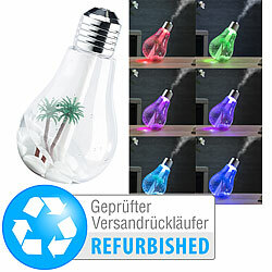 Carlo Milano Luftbefeuchter im Glühbirnen-Design, mit Farb-LEDs,Versandrückläufer Carlo Milano Luftbefeuchter im Glühbirnen-Design