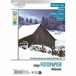 Schwarzwald Mühle Exklusives Mitbestell-Angebot: 100 Blatt Inkjet-Fotopapier "Alabaster" Schwarzwald Mühle A4 Fotopapier