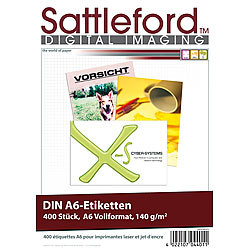 Sattleford 400 Etiketten A6 105x148 mm für Laser/Inkjet Sattleford Drucker-Etiketten